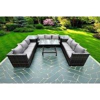 Luxurious Weather-Resistant 9-Seat Rattan Dining Set