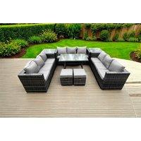 U-Shape PE Rattan Deluxe Garden Dining Set - Weather-Resistant 9-Seater
