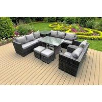 Luxurious 10-Seater Rattan Garden Sofa Dining Set