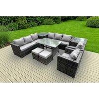 Modern 10-Seater Weather-Resistant PE Rattan Garden Dining Set