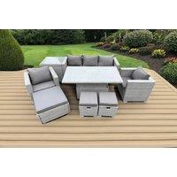 Deluxe Weather-Resistant Rattan Dining Set with Rising Table