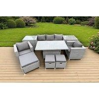 Luxury Weather-Resistant PE Rattan Dining Set with Rising Table