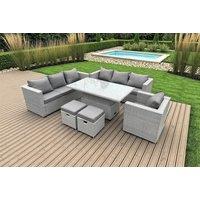 9-Seater Deluxe Garden Dining Set With Versatile Rising Table