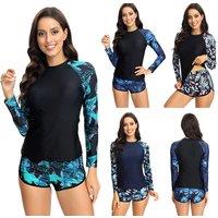 Black Women's Long Sleeve UV Rashguard Swim Shirt - Sun Protection & Style