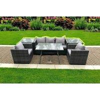 Luxurious 5-Seater PE Rattan Dining Sofa Set