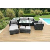 Modern Weather-Resistant 8-Seater PE Rattan Garden Dining Set