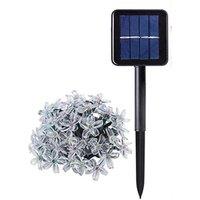 Solar Powered Led String Lights With Flowers In 3 Options And 5 Colours