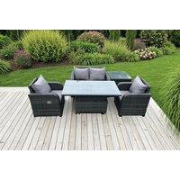 Luxurious Rattan Reclining Dining Set with Rising Table