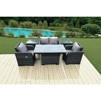 Rattan Outdoor Dining Set with Adjustable Table - Weather-Resistant & Stylish