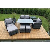 Luxurious Weather-Resistant Reclining Rattan Dining Set