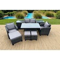 Luxurious PE Rattan Reclining Garden Rising Set - Weather-Resistant Outdoor Dining