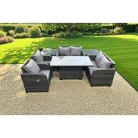 Luxurious PE Rattan Reclining Garden Dining Set
