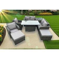 8-Seater Weather-Resistant PE Rattan Reclining Garden Dining Set