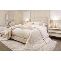 White Winged Boucle Bed Set With Headboard - 4 Sizes!