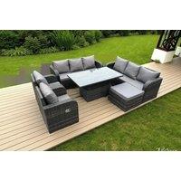 Deluxe Rattan Reclining Garden Dining Set - Weather-Resistant, Adjustable Table & Chairs, Seats 4