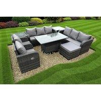 Luxurious Rattan Outdoor Dining Set with Reclining Sun Loungers