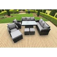 Rattan Reclining Garden Dining Set - Weather-Resistant, 4-Seater Modern Outdoor Furniture
