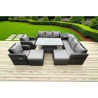 Ultimate Reclining Rattan Dining Set with Rising Table