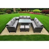 Luxurious Weather-Resistant Rattan Dining Sofa Set