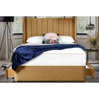 Beige Plush Divan Bed & Mattress W/ Drawer Options In 5 Sizes