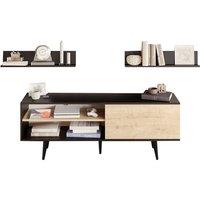 Pi TV Stand & Media Console Unit - 72" Max TV, Storage, Solid Wood Legs, Modern Living Room Furniture