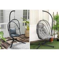 Outdoor Patio Hanging Rattan Egg Chair - Two Styles