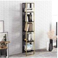 Stylish Poly Bookcase in Bendir/Black/Gold