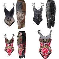 Women'S Swimsuit And Cover-Up Set In 4 Sizes And 3 Designs