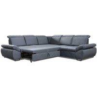Grey Velvet Corner Sofa Bed - Selly 6-8 Seater Modern Sofa