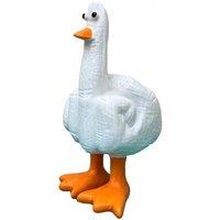 Finger Flipping White Duck Garden Figurine