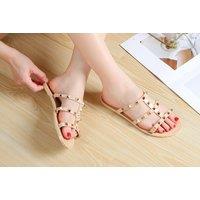 Women'S Studded Flat Sandals - 6 Sizes And 3 Colours - Brown