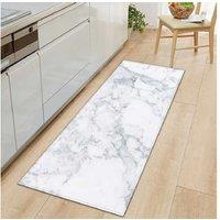 Marble Non-Slip Kitchen Floor Mat - Premium Polyester, Machine Washable, Multiple Sizes