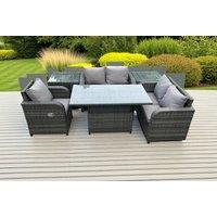 Luxurious 5-Seater Rattan Sofa Set With Versatile Rising Table