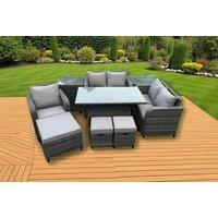 Deluxe 8-Seater Weather-Resistant Rattan Reclining Dining Set