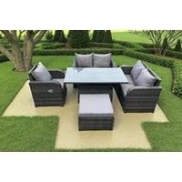 Modern Rattan Reclining Loveseat Lounge Set