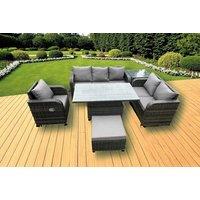 Stylish Rattan Reclining Garden Set with Rising Table