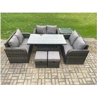 U Shape Rattan Sofa Set Rising Table