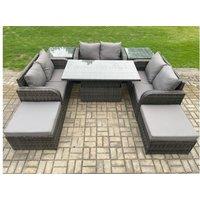 U Shape Loveseat Sofa Set Rising Table