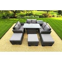 Luxurious Weather-Resistant U-Shape Rattan Dining Sofa Set