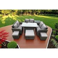 Luxurious Weather-Resistant U-Shape Rattan Dining Sofa Set