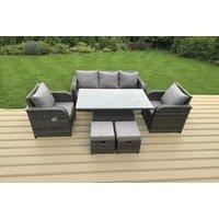 Luxury Weather-Resistant PE Rattan Garden Sofa Set with Rising Table