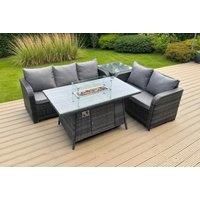 Luxurious 4-Piece Rattan Garden Set With Fire Pit