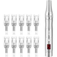 Wireless Electric Beauty Derma Pen with 10 Cartridges - 3 Colours