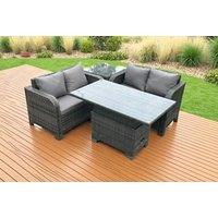 Stylish PE Rattan Sofa Set with Rising Dining Table