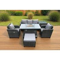 Luxurious Rattan Garden Set with Reclining Chairs & Firepit Table