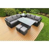 Rattan Garden Dining Set with Versatile Rising Table