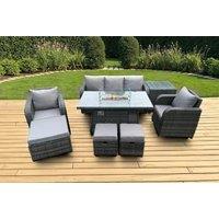Luxurious Rattan Garden Set with Firepit