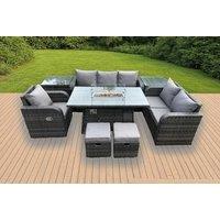 Luxurious Weather-Resistant Rattan Dining Set with Reclining Sun Lounger