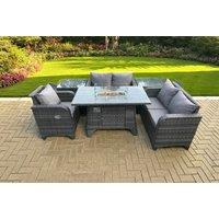 Luxurious 6-Piece Weather-Resistant PE Rattan Dining Set with Reclining Sun Lounger