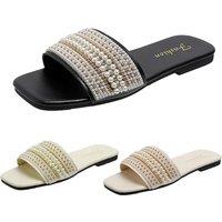 Women'S Pearl Studded Beach Sandals In 6 Sizes And 3 Colours